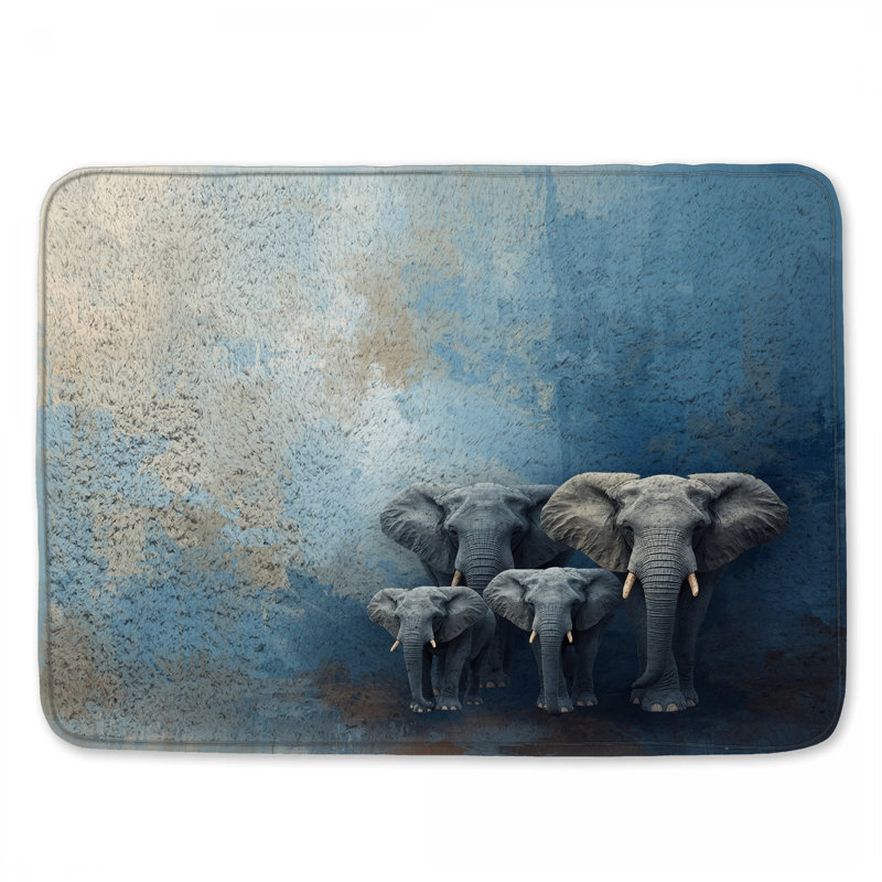 Tapis de bain Elephant Family, L 24 po x L 17 po