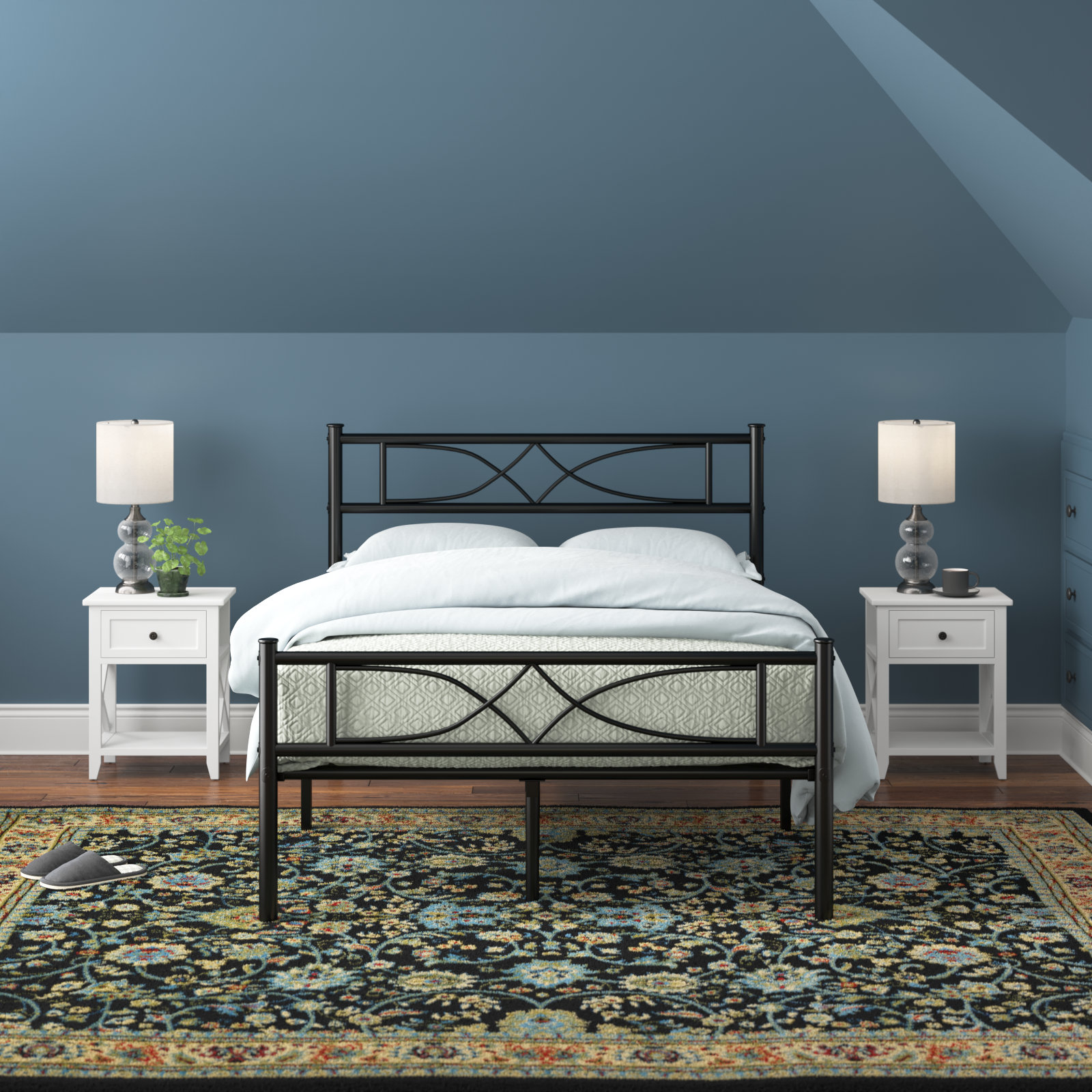 Full Size Brass Bed Frame with Curved Headboard and Footboard – Creative  Bargains