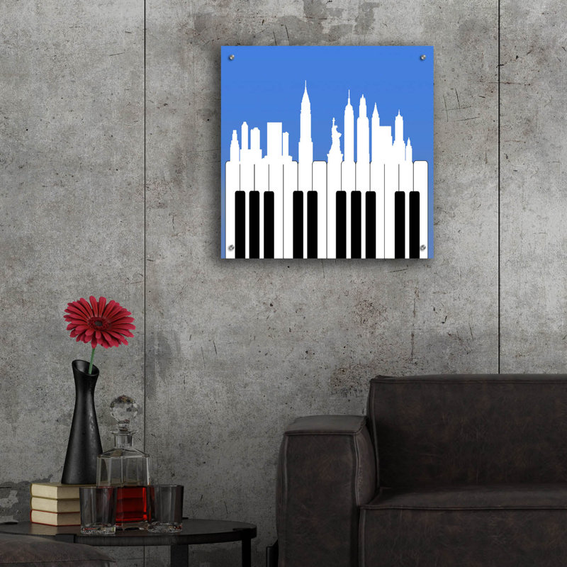 «Nyc» par Mark Ashkenazi, art mural en verre acrylique, H 24 po x l 24 po x P 0,2 po