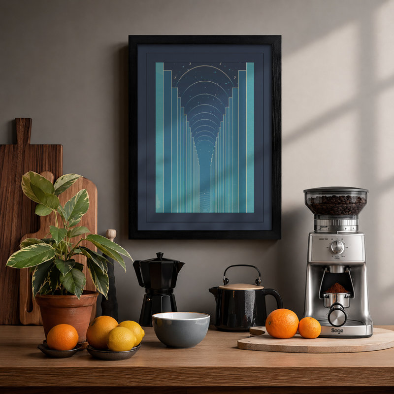 Infinite Passage Industrial - Framed Print, A3 - 42.0 x 29.7 cm, Black