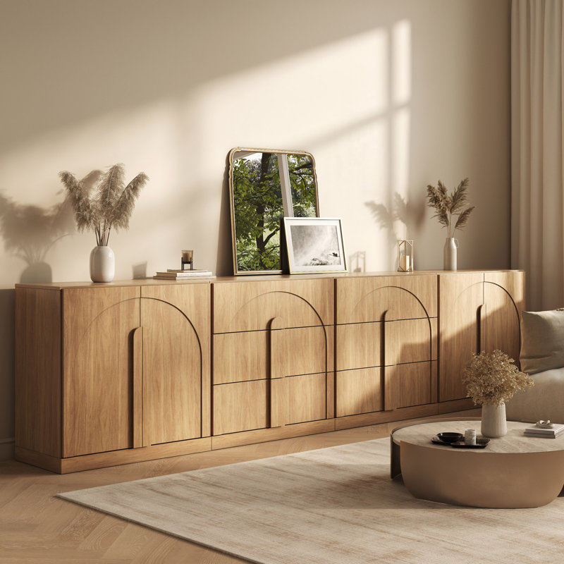 Ensemble d'armoire modulaire 4 pièces avec 6 tiroirs, 4 tablettes, chameau, Bijou chameau Bbcc