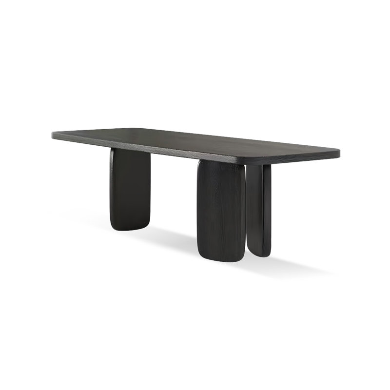 Black Rectangular Solid wood Butterfly Leaf  Dining Table, 29.53"H x 31.50"L x 70.87"W