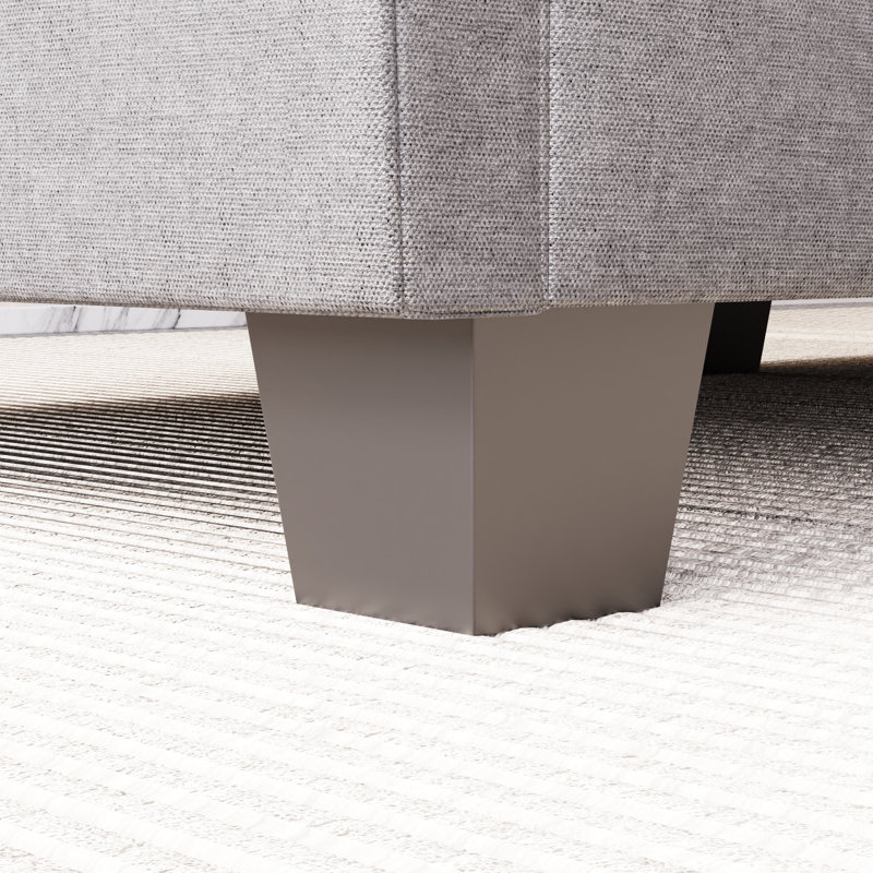 141.5'' U-Shaped Upholstered Sofas with Movable Ottoman, Gray