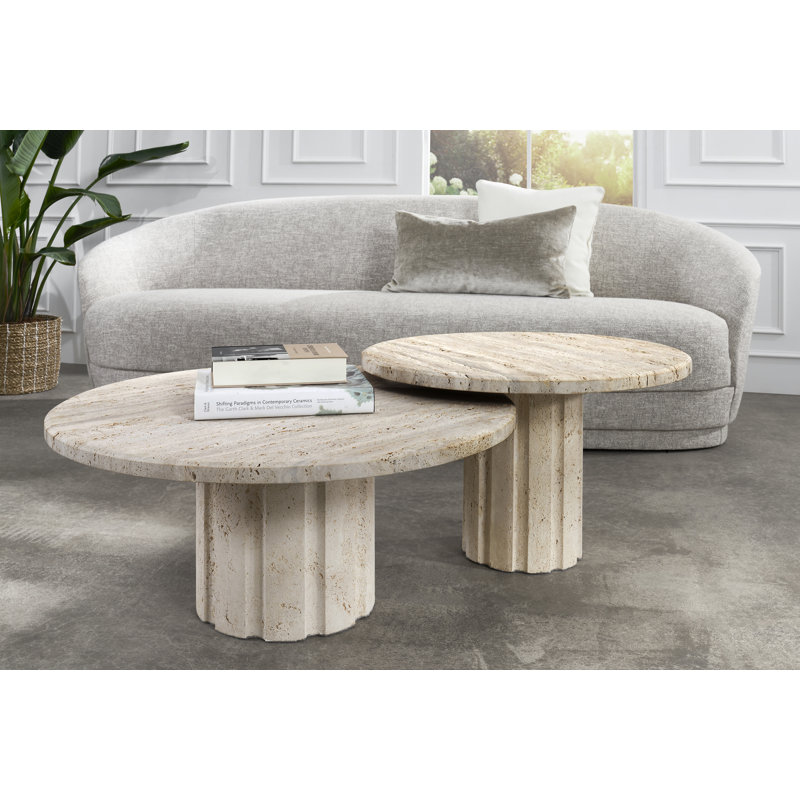 Ensemble de table de cocktail Amerigo - Travertin