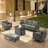 Naresa 6-Piece Outdoor Sofa Set, Wicker Patio Furniture Set With Fire Pit Table, All-Weather PE Wicker-761087791