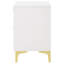 Table de chevet rectangulaire blanche et dorée à 2 tiroirs