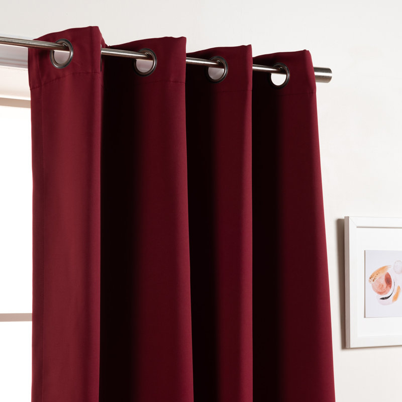 Flame Retardant Thermal Insulated Blackout Curtain, 52" W x 84" L, Burgundy