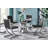 Aindrias Round Glass Top Metal Base Dining Table