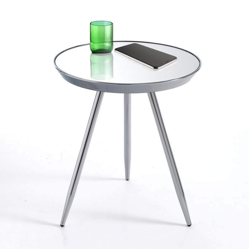 Neff Glass Top End Table, Sliver