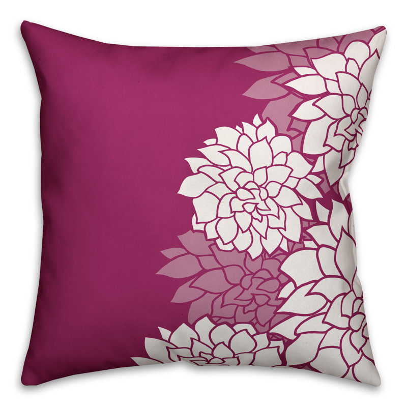  Magenta Aster Floral Throw Pillow