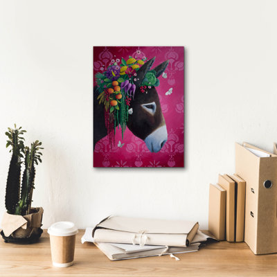  «Pink Burro» par Heather Gauthier, art mural sur toile, 12 po x 16 po