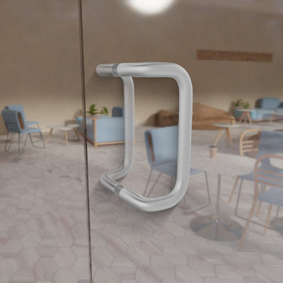 Poignées décalées en aluminium, finition anodisée transparente