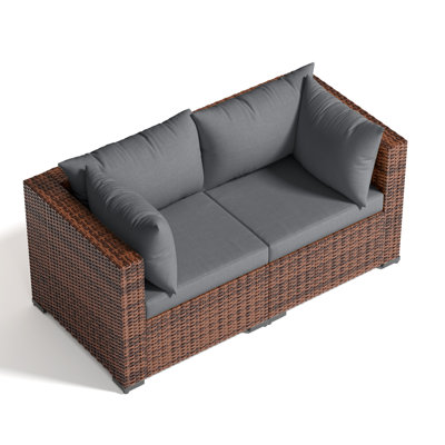 2-Person Outdoor Seating Group With Cushions by Ebern Designs
