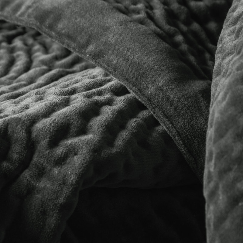 Haze Quilted Throw Blanket, Grey