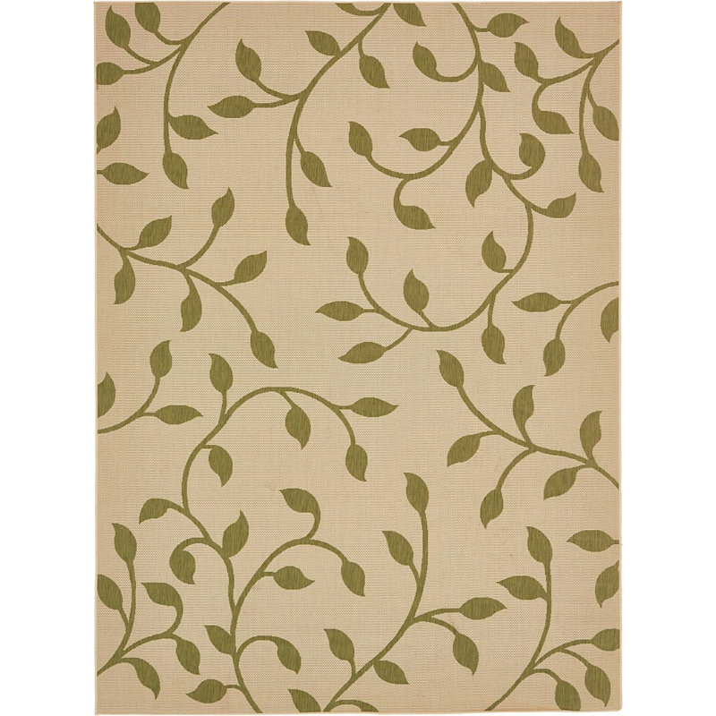 Outdoor Veranda Area Rug Vines Color, Rectangle 7' x 10'