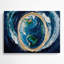 «Space Earth from Space», art mural en métal bleu-1707246579