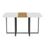 Table de salle à manger moderne 4-6 places - Plateau en faux marbre et grain de bois avec structure en métal noir robuste pour la cuisine et la salle à manger-1213885367-1213885370-1213885369