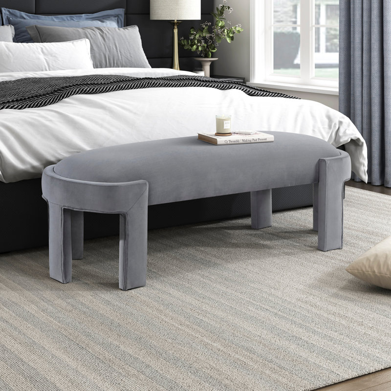 Banc rembourré élégant, Gris