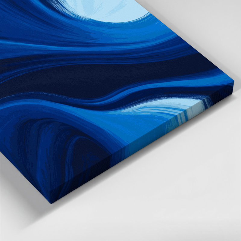 Art abstrait sur toile abstrait bleu, H 32 po x l 32 po
