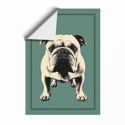 Bulldog Portrait Modern - Framed Print