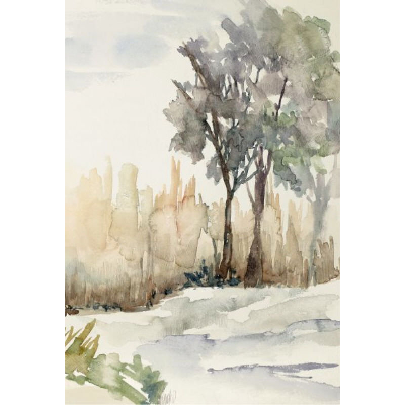 Winter Landscape II Painting by Sara Brown, Glass Coat, 35" H x 24" W x 1.5" D