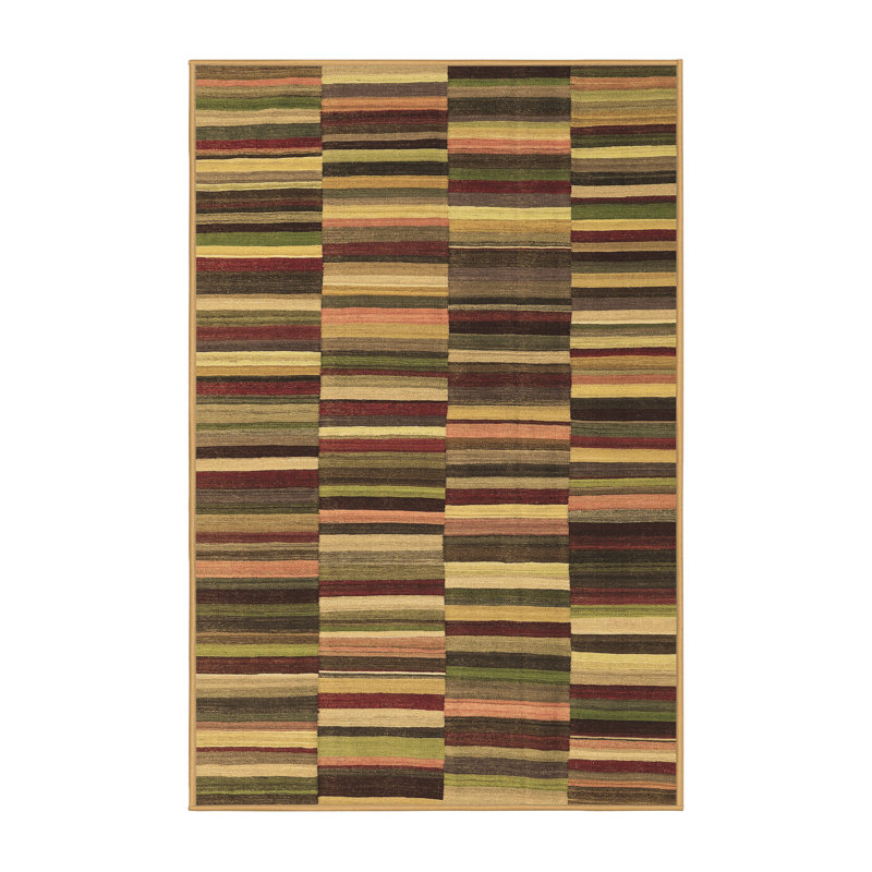 Tapis brun contemporain lavable à la machine 2779, Rectangle 2 pi x 3 pi