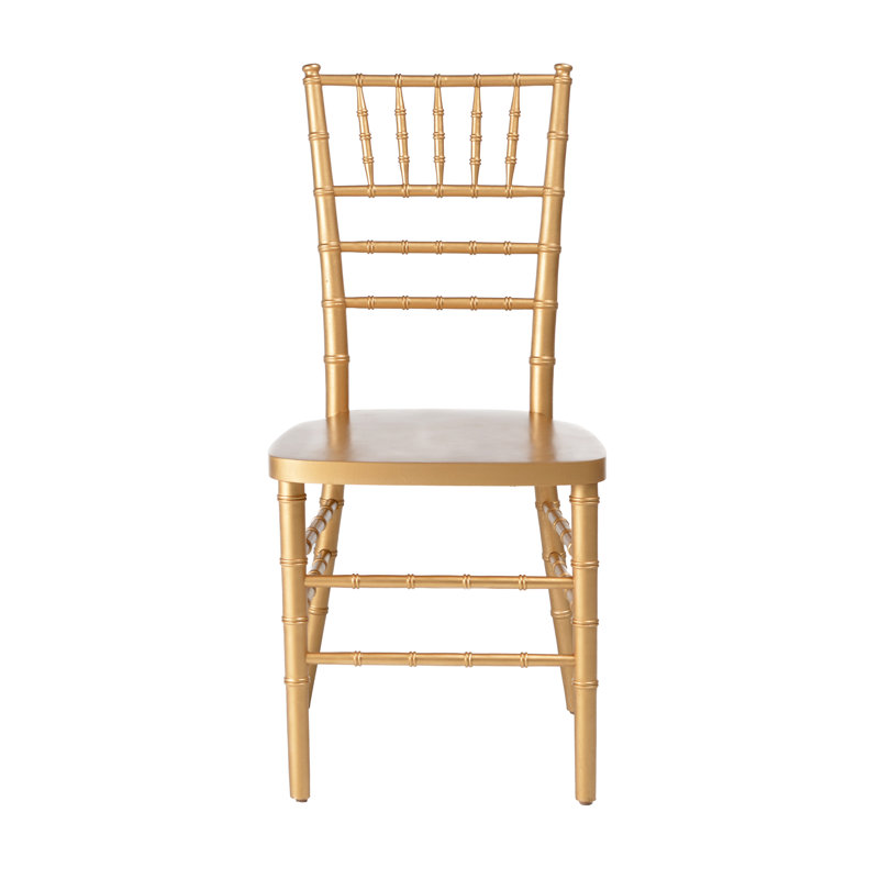 Chaise d'appoint empilable en bois massif Hannigan, Or
