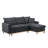 85.91" Sectional In Dark Gray With Storage Chaise, Sleeper & 21" Seat Width Woven And Foldable Sleeping Option