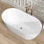 Baignoire sur pieds autoportante double en acrylique l 47 po x P 27,5 po autoportante ovale blanc brillant avec trop-plein et bonde centrale