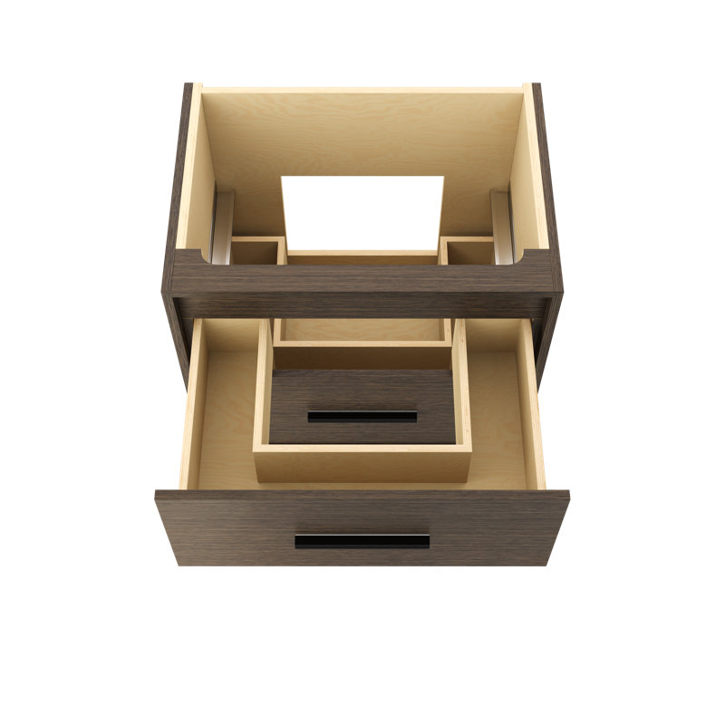Rift White Oak Two-Drawer Single Bath Vanity, Smoked Modern, Matte Black, 30"