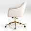 Chaise de bureau rembourrée en velours Farrah-101215813