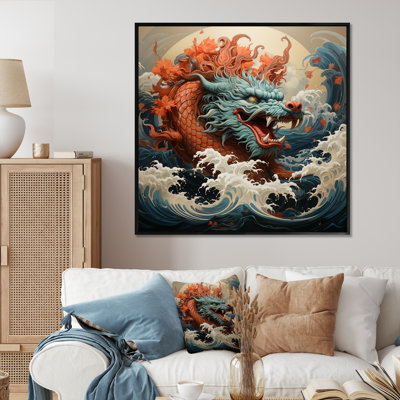 Dragon japonais japonais au large de Kanagawa III - Dragons, art mural