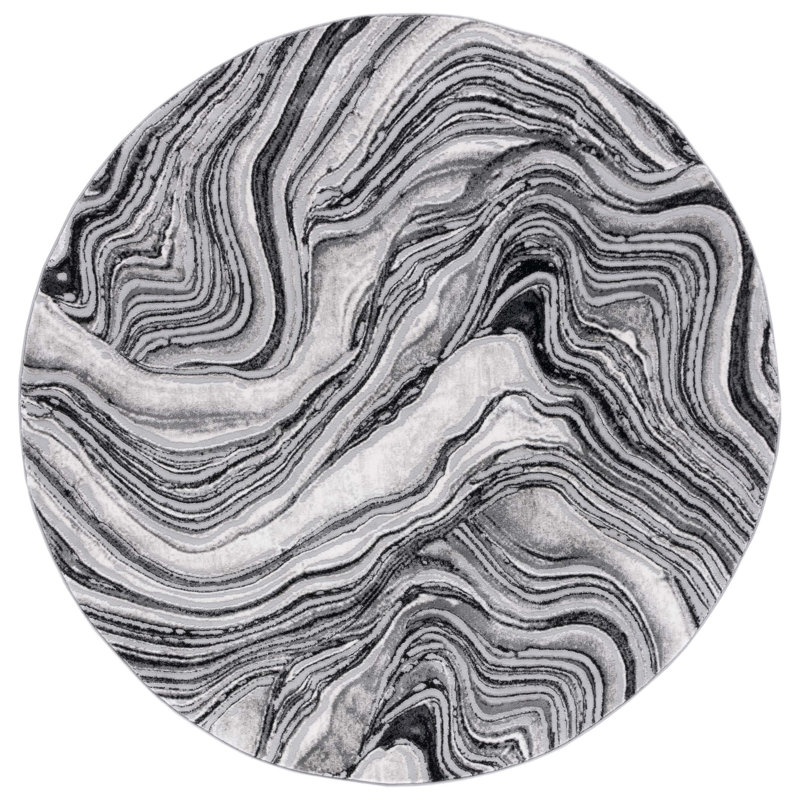 Tapis abstrait Meadow 500 Performance, Rond 6 pi 7 po
