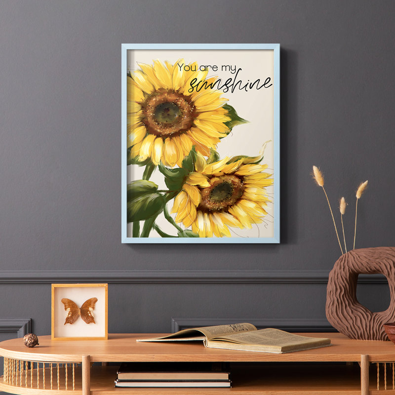 «You Are My Sunshine», reproduction encadrée - bois massif, H 10 po x l 8 po, Bleu