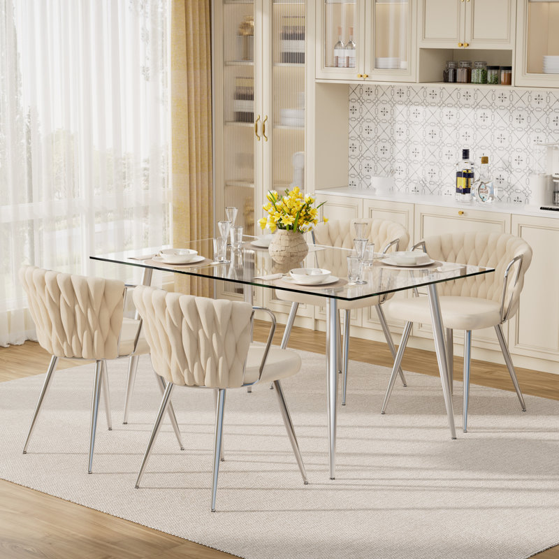 Ensemble de salle à manger 5 pièces, Beige, H 30 po x L 51 po x l 31,5 po