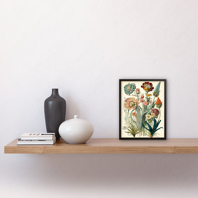Ernst Haeckel Inspired Vintage Botanical Plant Study 1 Piece Single Picture Frame Wall Art