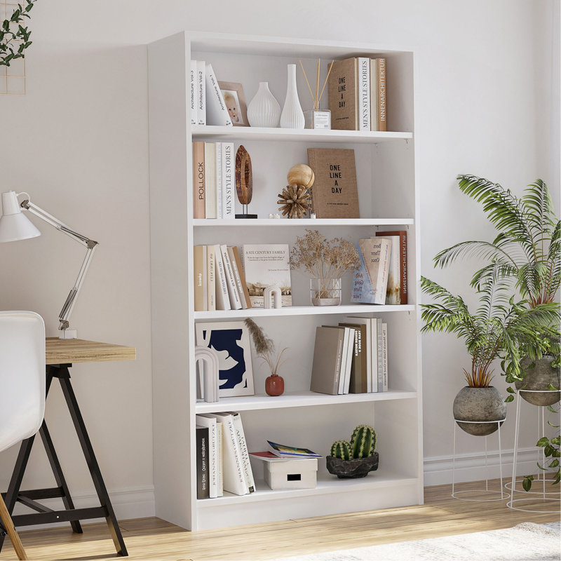 Bibliothèque 5 tablettes à 5 tablettes, Blanc