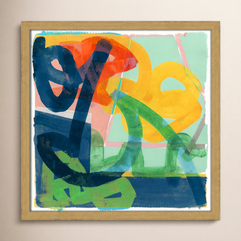 «Dwyer Link» par Cartissi - peinture encadrée, Encadré naturel, H 17 po x l 17 po x P 0,75 po