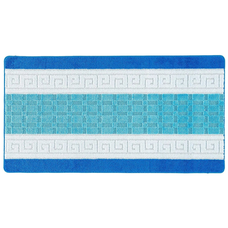 Non-Slip Blue Indoor Area Rug – Washable Large & Small Door Mat, Hallway, Bedroom & Kitchen Floor Mat, Rectangle 80 x 150cm