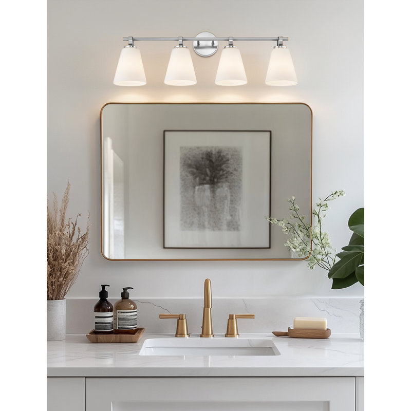 Ensemble de meuble-lavabo à 4 lumières Fusion - Nickel brossé Bolzano, Nickel brossé, 4