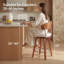 Ensemble de 4 tabourets de bar pivotants beiges de 26 po avec dossier et pieds en bois, tabourets de bar modernes en similicuir pour comptoir de cuisine-417981932-417981939
