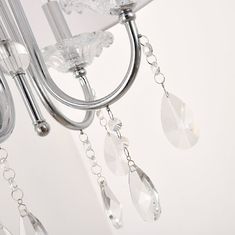 Bizet Glass Detailed & Polished Chrome Chandelier