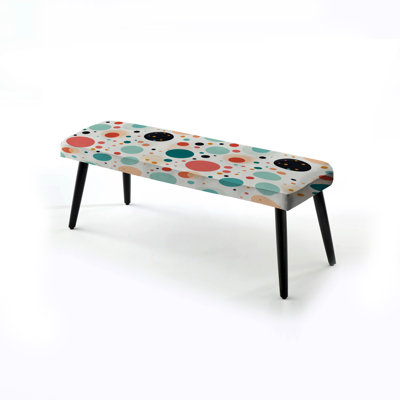 Banc noir rembourré à pois Turquoise