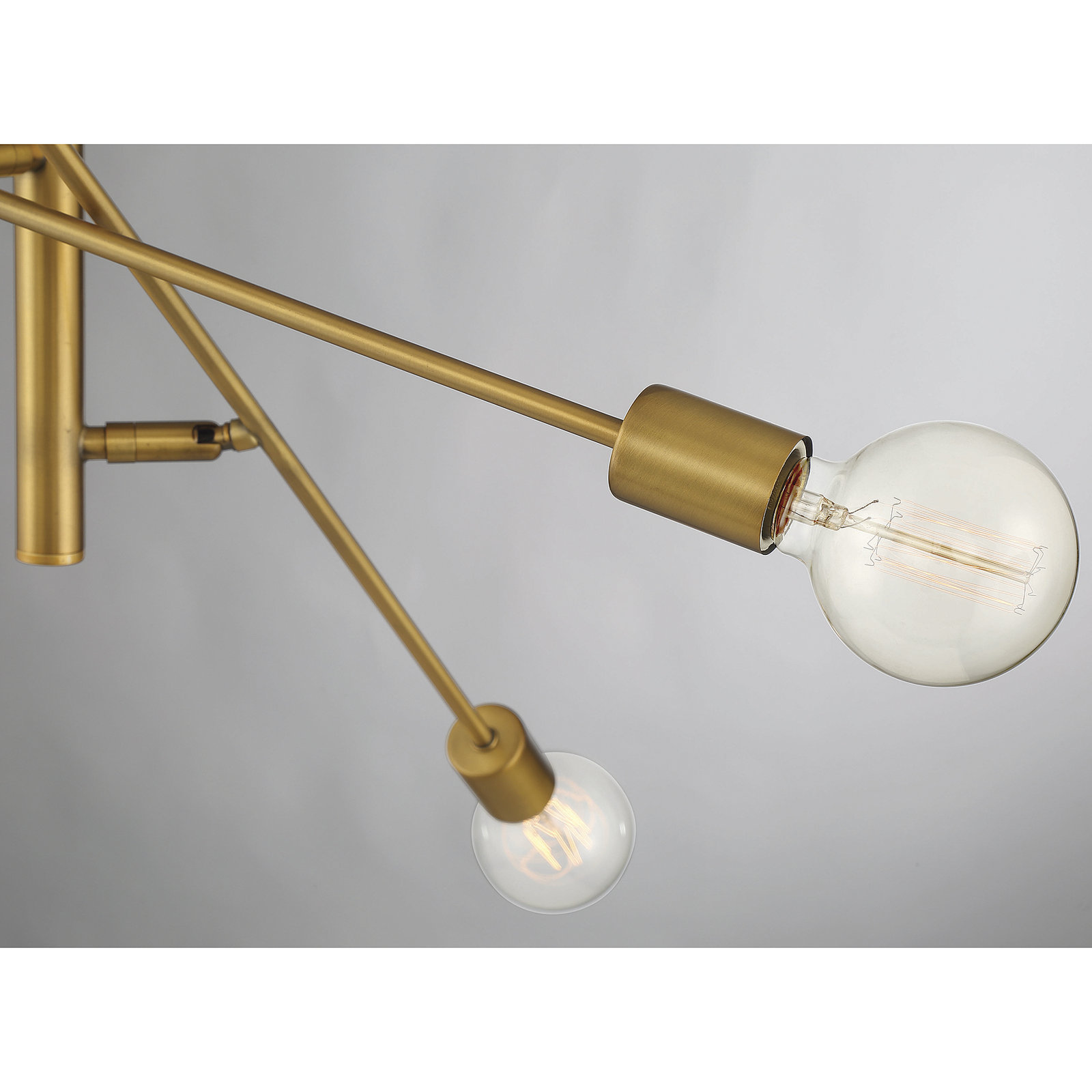 Mardiros 6 - Light Sputnik Modern Linear Chandelier, Natural Brass