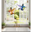 Ensemble de 2 ornements en forme de piquet de jardin extérieur en métal avec piquet de printemps et finition résistante aux intempéries - couronne / rubis-849695691