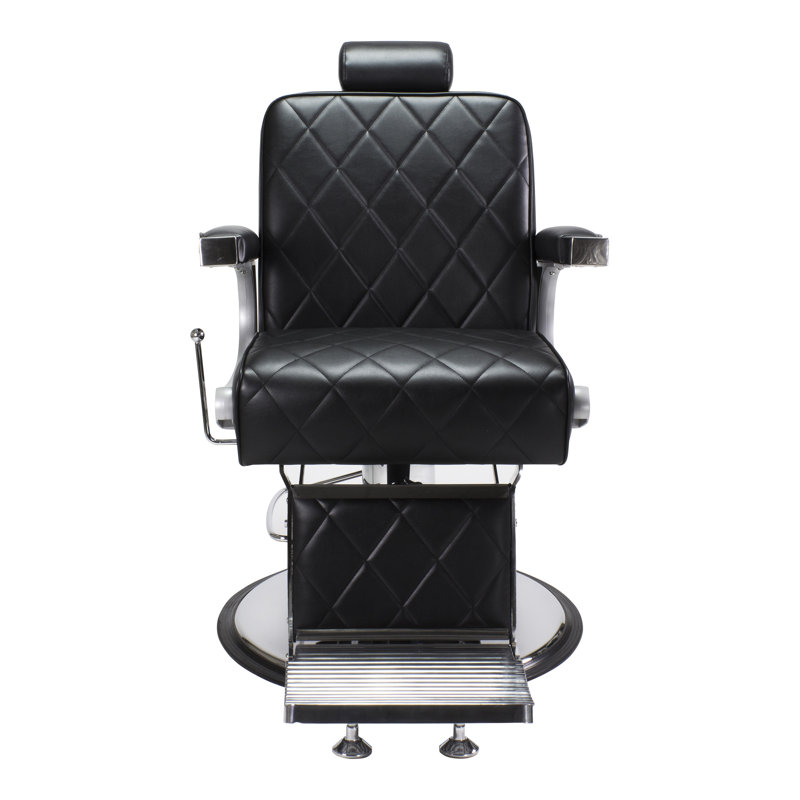 Fauteuil de coiffeur inclinable en similicuir Yestin, Similicuir noir