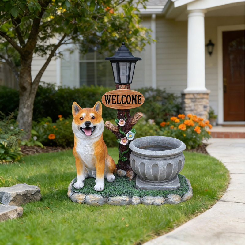Décoration de jardin pour chien assis Akita