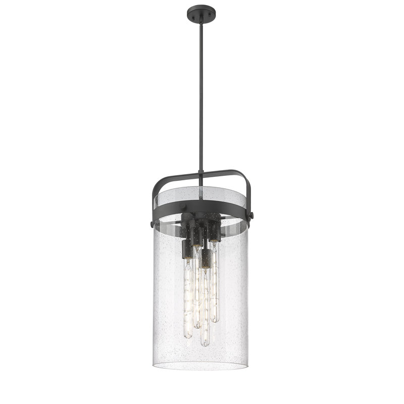 Luminaire suspendu 4 tiges Erie, Grainé, Noir mat