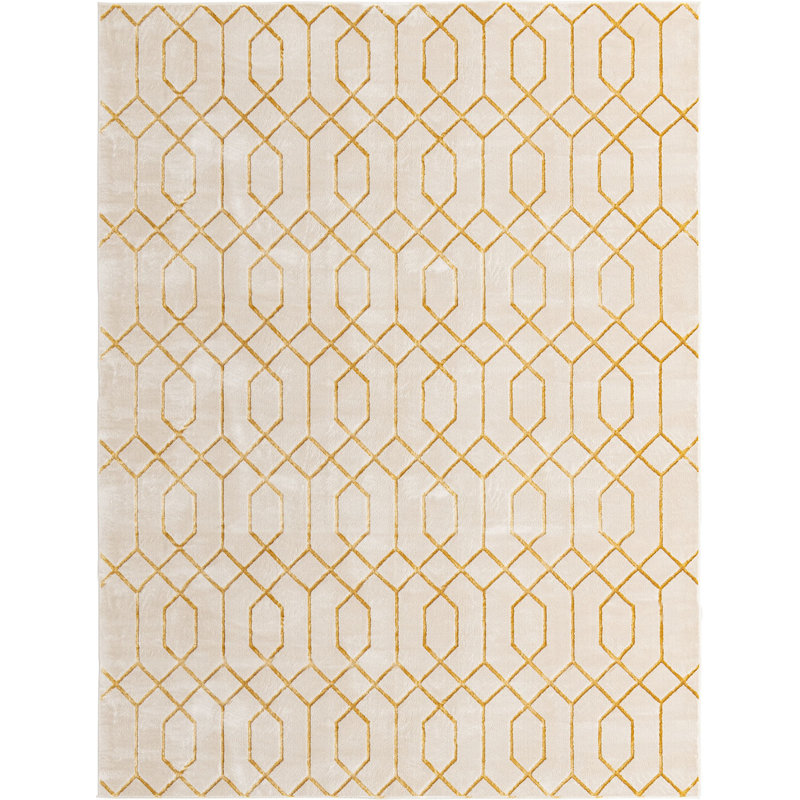 Tapis contemporain blanc cassé Corando, Rectangle 10 pi x 13 pi