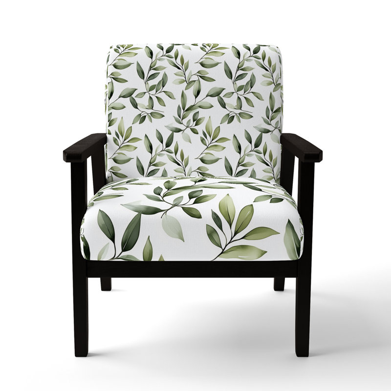 Chaise rembourrée Country Farmhouse, Accoudoirs carrés noirs